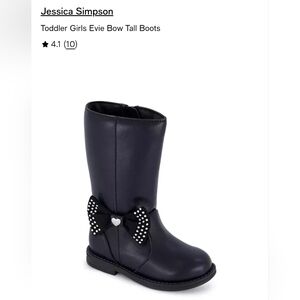 Jessica Simpson Black Toddler Bow-Accent Tall Boots